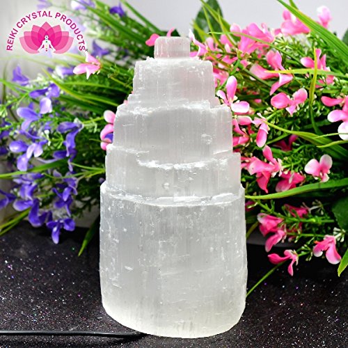 Reiki Crystal ProductsReiki Crystal Products Selenite Natural Shape Tower for Reiki Healing and Meditation, Vastu, Protection, Peace, Skeleton System, Natural Selenite Tower