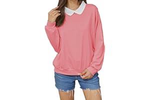 Tuislay Cute Kawaii Sweatshirts for Teen Girls Aesthetic Clothe Women Hoodies Preppy Pullover Turn-Down Collar Pocket Tops