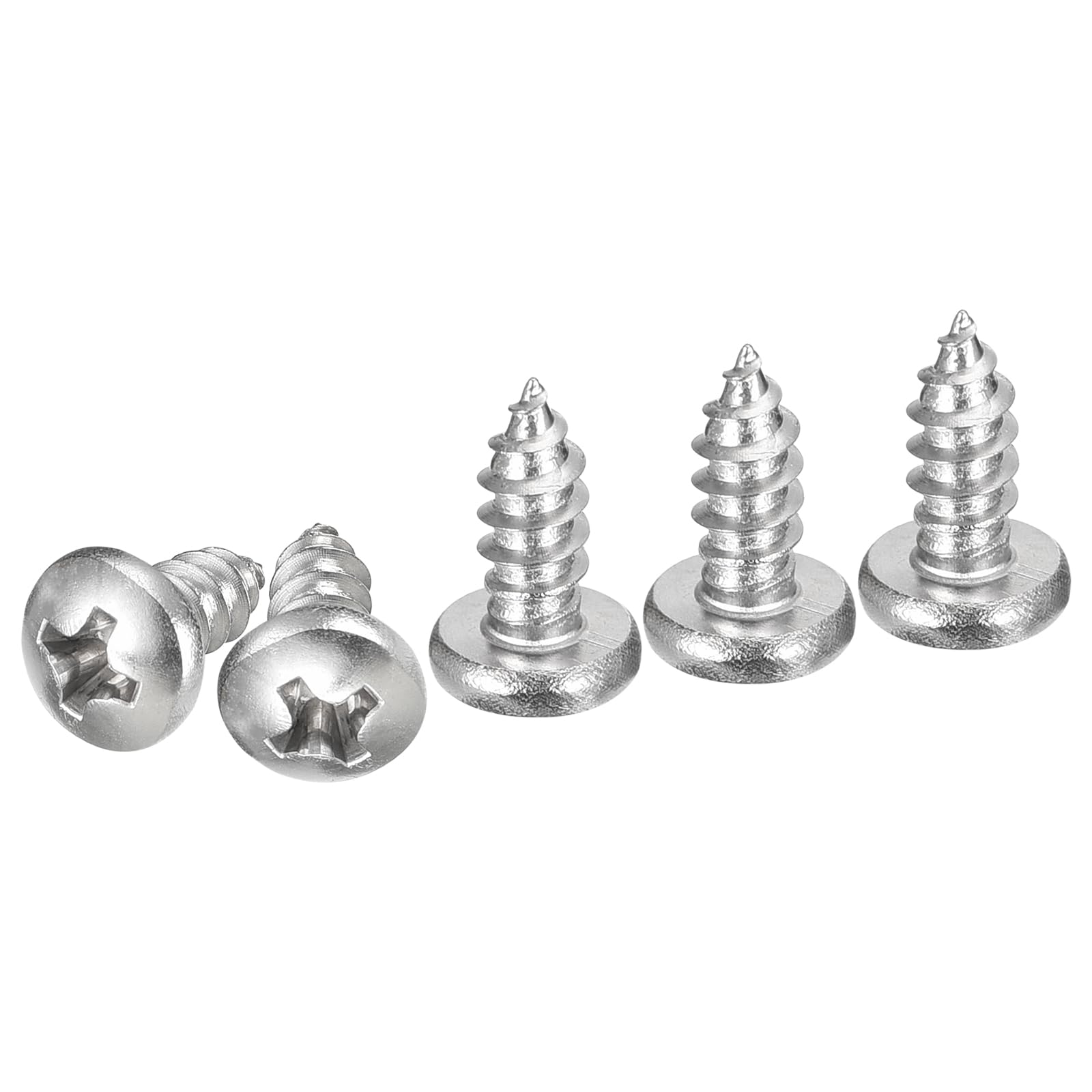 DTGN #8x3/8" Phillips Pan Head Self-tapping Screw - 100Pack - Bright Finish 304 Stainless Steel Sheet Metal Screws Wood Screws — image 1