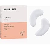 pureSOL Bright Eyes Collagen Under Eye Patches, Hyaluronic Acid, 12 Pairs | Cooling hydrogel eye masks for puffy eyes, dark circles &amp; fine lines with grape seed extract, vitamin C &amp; CoQ10. Cruelty-free