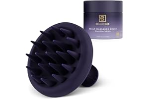 BEAUXSOI Silicone Shampoo Brush & Scalp Exfoliator Scrubber Massager Hair Growth Head - Scalp Massager Tool Scrub Dandruff Br