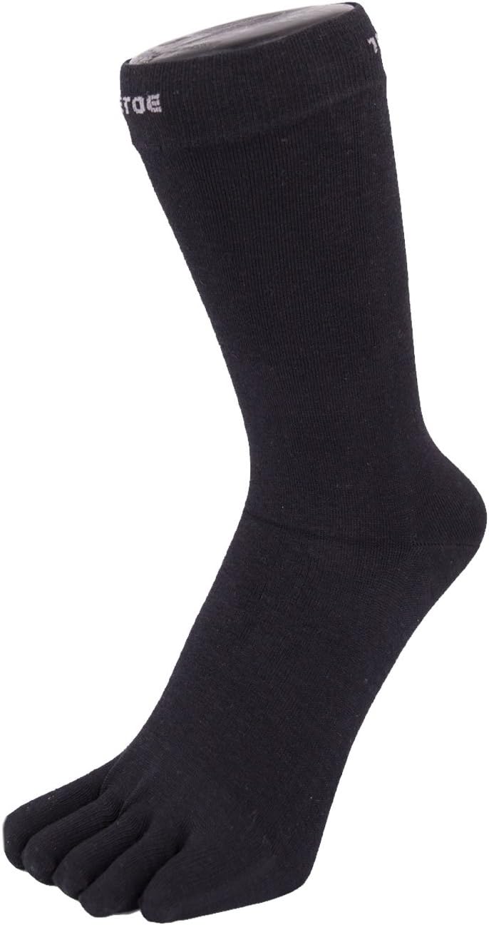 TOETOE - ESSENTIAL - Silk Mid-Calf Toe Socks (UK 9-11 | EU 44-46, Black)