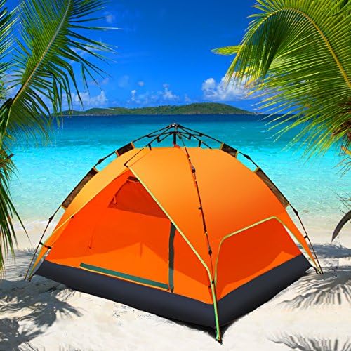 Leapair 2-3 Person Instant Cabin Camping Family Tent Pop Up Hydraulic Pressure Automatic for Hiking Climbing Fishing Orange
