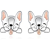 ACJNA French Bulldog Earrings for Women 925 Sterling Silver Dog Stud Earrings Animal Jewelry Gifts for Dog Lovers