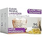 The Clean People Laundry Detergent Pods - Hypoallergenic Laundry Pods - Ultra Concentrated, Recyclable Packaging, Stain Fighting - Lavender, 96 Pack