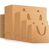 EUSOAR Kraft Handled Paper Bags, Kraft Paper Bags with Handles 4 Sizes Combination 40pcs, Retail Shopping Gift Wrap Craft Thank You Bag for Business Party-Horizontal Version