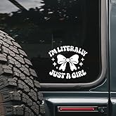 I'm Literally Just A Girl - Cute Car Decal - Funny Quote Vinyl Sticker - Bold Outdoor Decoration - Durable Waterproof Style - Unique Long Lasting Feminine Humor Vinyl Sticker