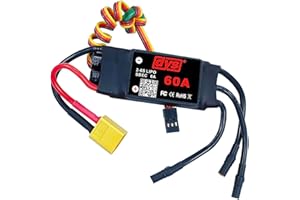 RHINOESC DYS 12A 20A 30A 40A 50A 60A 80A 100A 2-6S Brushless ESC With 5V/6A BEC With XT Bullet Plugs Electric Speed Controller for RC Fixed-Wing DIY Multi-axis Aircraft Aircraft Drone Helicopter（DYS 60A ESC)