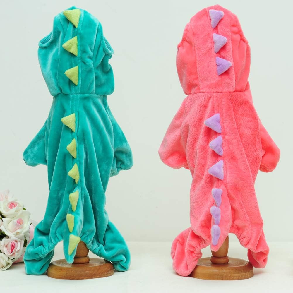 DELIFUR Dinosaur Dog Halloween Costume Pet Dino Hoodie for Small & Medium Dogs(Green, XL), X-Large - Image 5