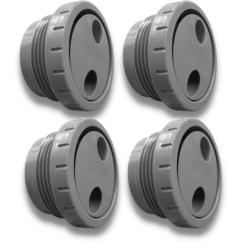 Photo 1 of Discount Pool Mart DPM Heavy-Duty Pro Rotating Therapy Massage Inlet Jet for Spa | Made in USA | Inlet Rotating Fitting 1 1/2" MIP Thread for Inground Swimming Spa (4 Pack, Gray)