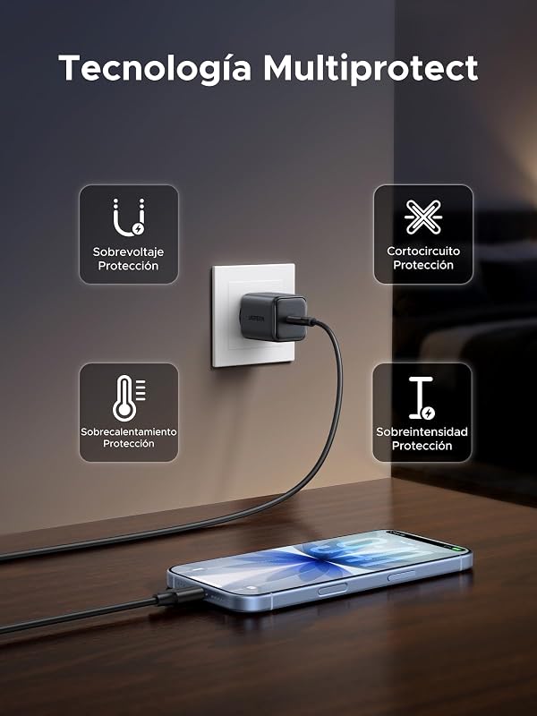 Carregador USB C Zapix 45W PPS Carregamento Rápido iPhone com Cabo 5A 1,5M