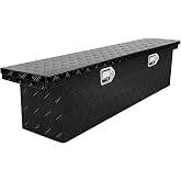 COOLBAG Crossover Tool Box Deep 14" H x 12" D x 60" L Waterproof Lockable Aluminum Black Truck Storage Box Compatible with Chevy Colorado,Ford Ranger,GMC Canyon（For Mid-Size Trucks