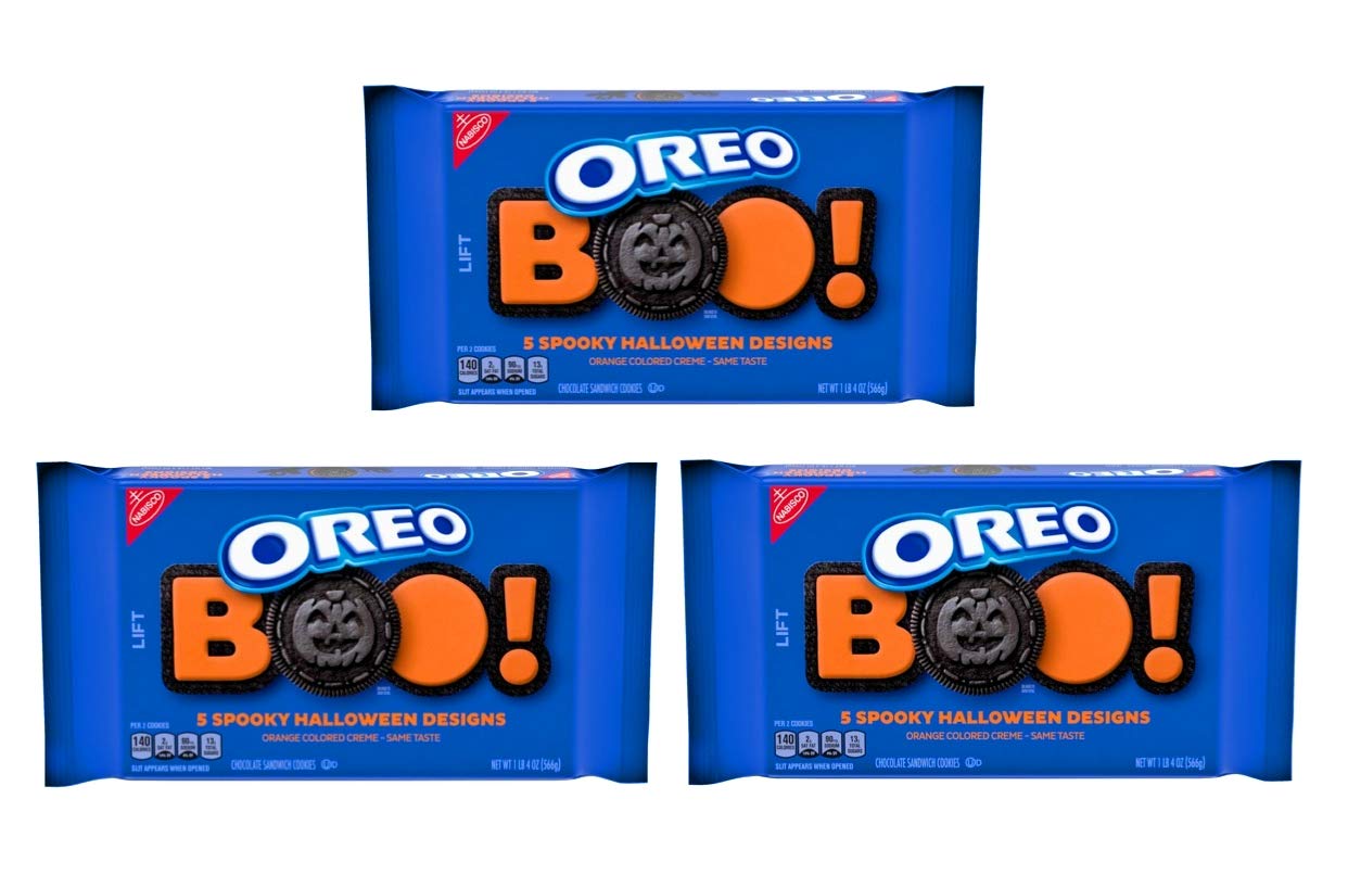 Oreo Cookies Halloween Family Size Pack Of 3 Bags Orange Creme Filling Limited Edition 20 Oz Per Bag Amazon Com Grocery Gourmet Food