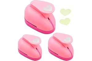 Heart Hole Punch, 3pieces Heart Paper Punch, Stamp Cutters for Crafting, HeartShaped Hole Punches, Beautiful Love Shape Cutte