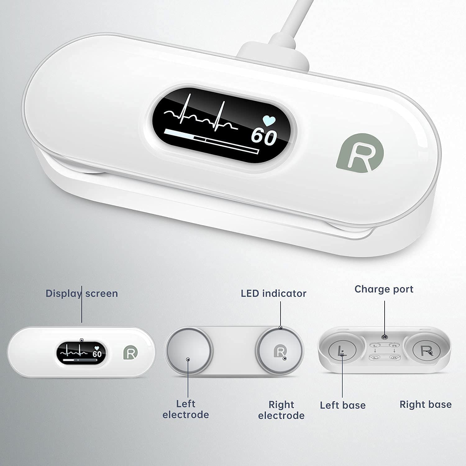 CheckMe DuoEK-S Mobiles EKG Gerät, Wireless Bluetooth EKG Messgerät mit Analysebericht, 0,96 Zoll OLED-Bildschirm, 30s - 5 mins, Herzfrequenzmonitor, APP für iOS/Android 5