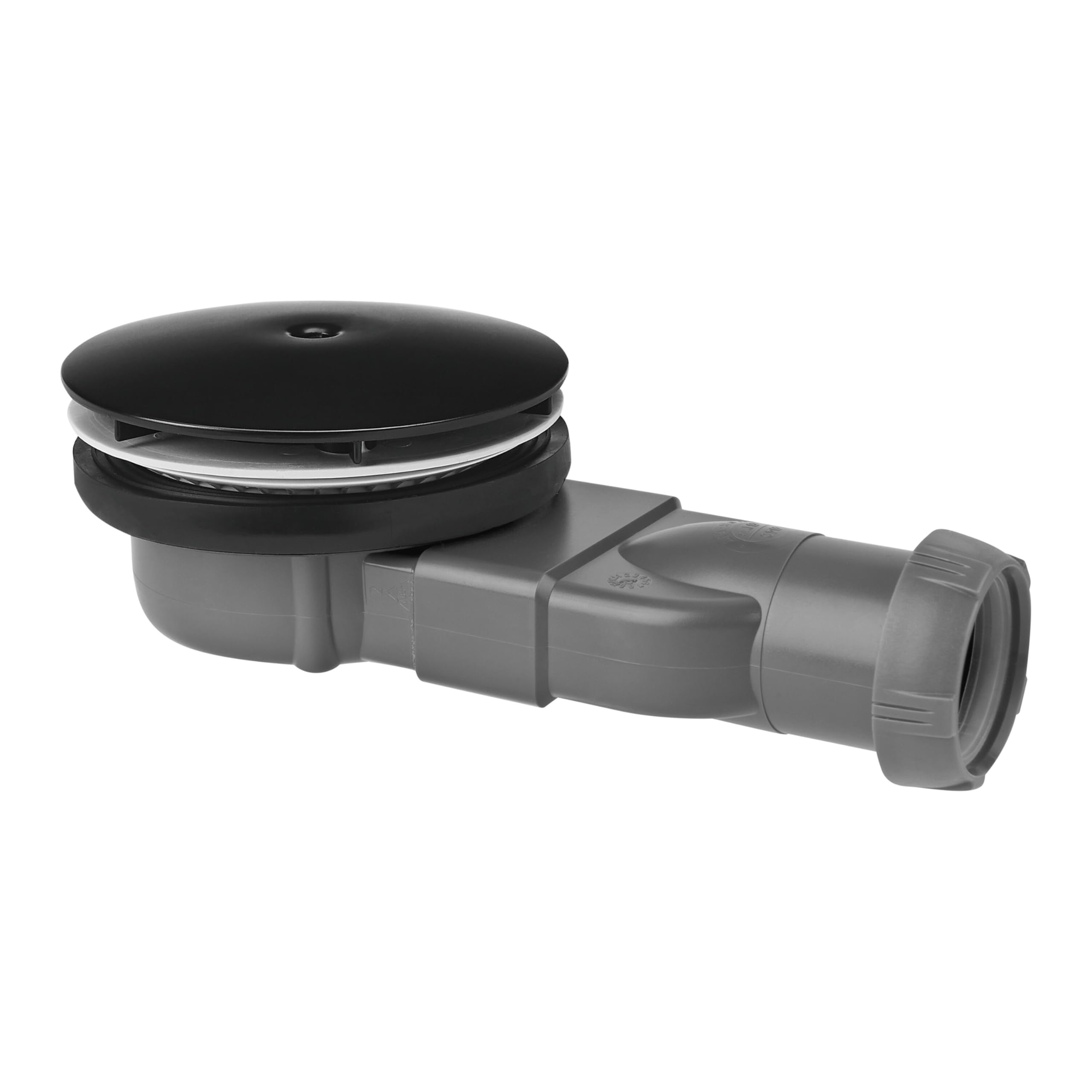 Wirquin 30722861 Extra-Flat Shower Drain for Extra-Flat Trays ø90 with ABS Dome, Black