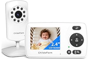 ChildsFarm Baby Essentials, Baby Monitor No WiFi, Portable Baby Monitor with 2.4" LCD Screen,Clear Night Vision,VOX,Feeding Timer, Crying Detection, Plug & Play,1000ft Wireless Range,for New Parents