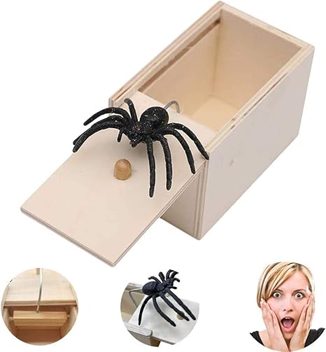 Amazon びっくり箱 飛び出す 蜘蛛 おもしろ パーティーグッズ スパイダーボックスのミニ木箱 恐怖ボックス 悪ふざけ 木箱動物恐怖 ジョーク おもちゃ 誕生日 クリスマスギフト おもしろグッズ ジョーク どっきり おもちゃ