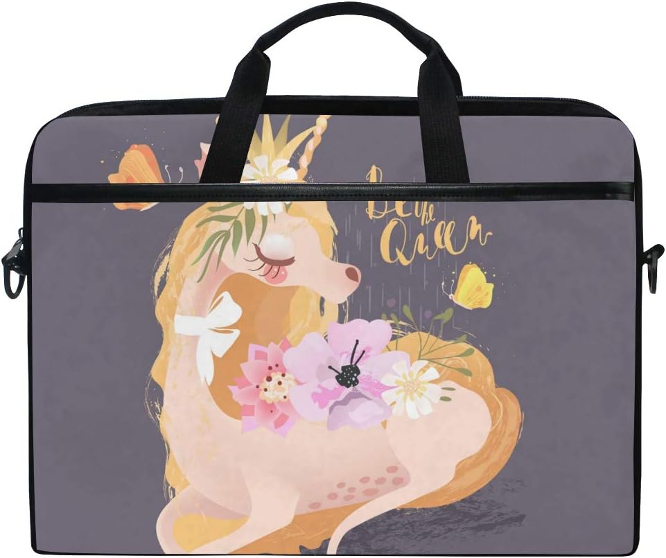 WowPrint Laptop Sleeve, Lovely Unicorn Laptop Case Shoulder Strap with Handle Portable Notebook Computer Bag for 13 13.3 14 15 inch