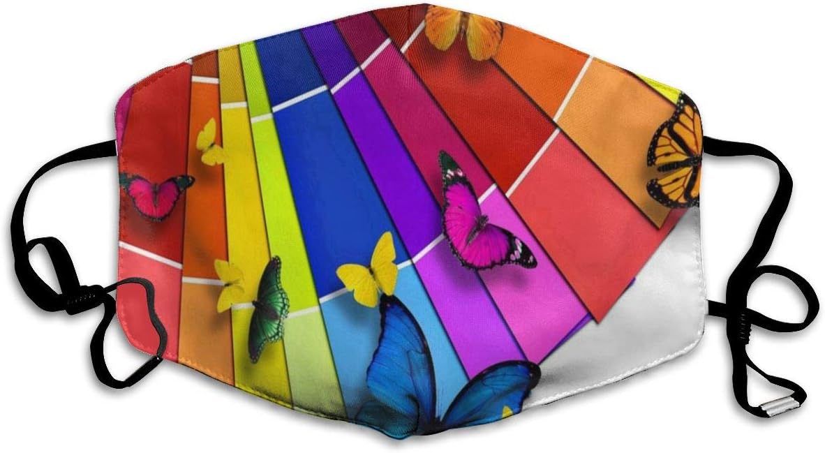 Dust Mask Rainbow Wings Fashion Anti-dust Reusable Cotton Comfy Breathable Safety Mouth Masks Half Face Mask for Women Man Running Cycling Outdoor