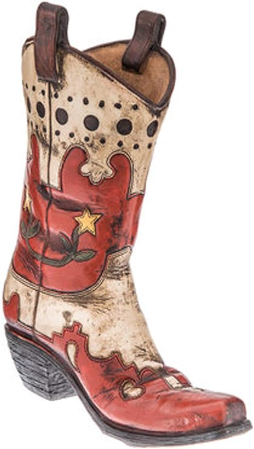Amazon Wisechoice Cowboy Boot Vase with Red and Cream B07XLW4C1R