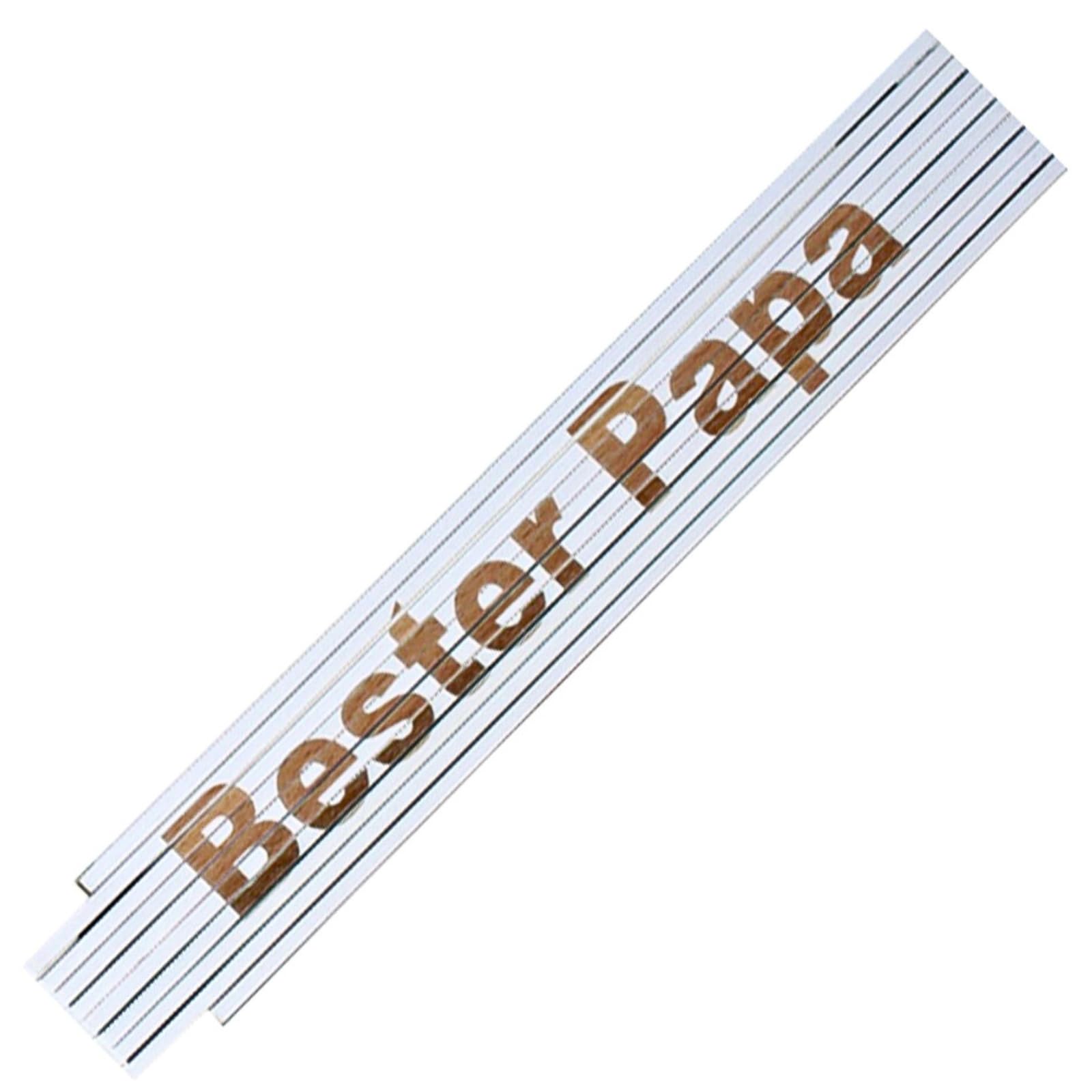 Folding Ruler Metre Stick Laser Engraving Saying Father's Day Grandpa Birthday Text Selection - Best Papa White White