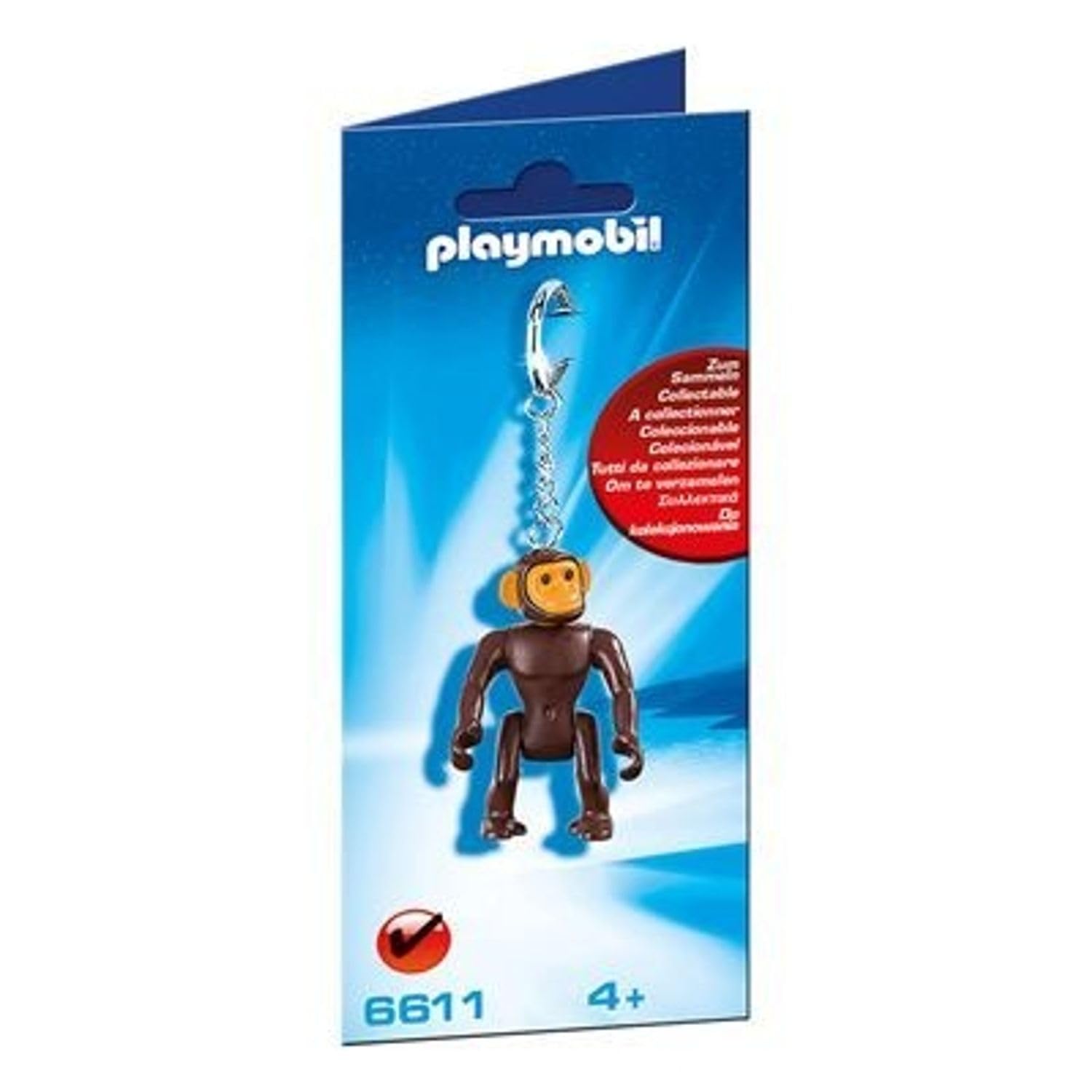 Playmobil Monkey Keyring, Toy for Ages 4+, Zoo Range