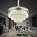 42 inch Fandelier Modern Crystal Ceiling Fans Invisible Blades LED Chandelier Ceiling Fan Retractable Blades for Indoor Fandelier Remote Control (42inches, Brushed Nickel)