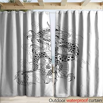 Warmfamily Panneau De Rideau Dextérieur Motif Dragon