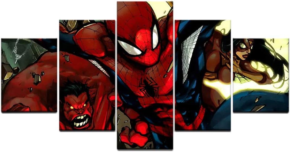 Cuadros en Lienzo Superhéroe de película roja de Dibujos Animados