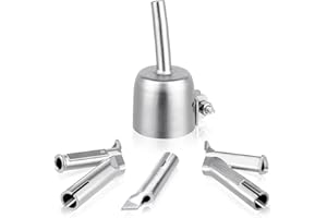SWIGRANCE Hot Air Welding Round Nozzles Set, 5mm Standard Tubular Nozzle + Tacking Tip + 2Pcs Speed Welding Tips (Triangle+Ro