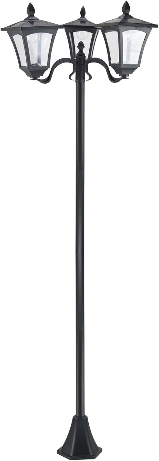 Outsunny 1.8m Traditional Style 3 Way Head Outdoor Garden Solar Post