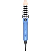 Farery Thermal Brush for Short Hair, 1.2 Inch Small Curling Brush, Blue | Dual Voltage Compact Size for Travel, Ionic Ceramic, for C-Curls, Flips and Bob Lob Curtain Bangs, Adjustable Heats 340-410F