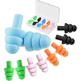 5 Pairs Silicone Earplugs,Noise Reducing Ear Plugs for Sleeping,Swimming,Snoring,Concerts and Loud Events