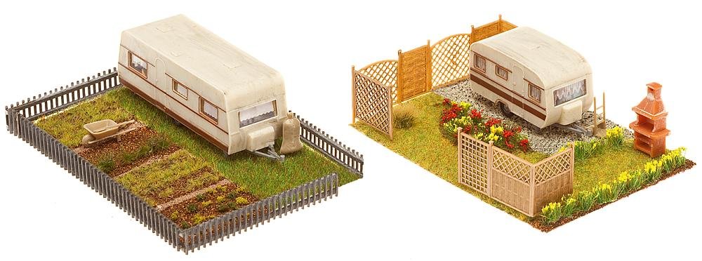 FALLER FA180495-2 allotment gardens with caravan