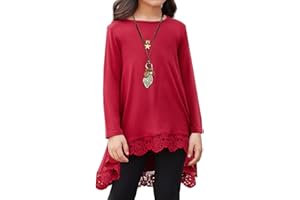 Arshiner Girls Tunic Tops Casual Basic Loose Soft Swing Pullover Long Blouse T-Shirt Tee