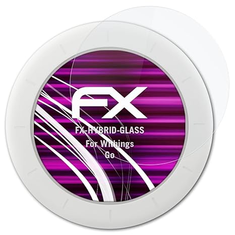 atFoliX Glasfolie kompatibel mit Withings Go Panzerfolie, 9H Hybrid-Glass FX Schutzpanzer Folie