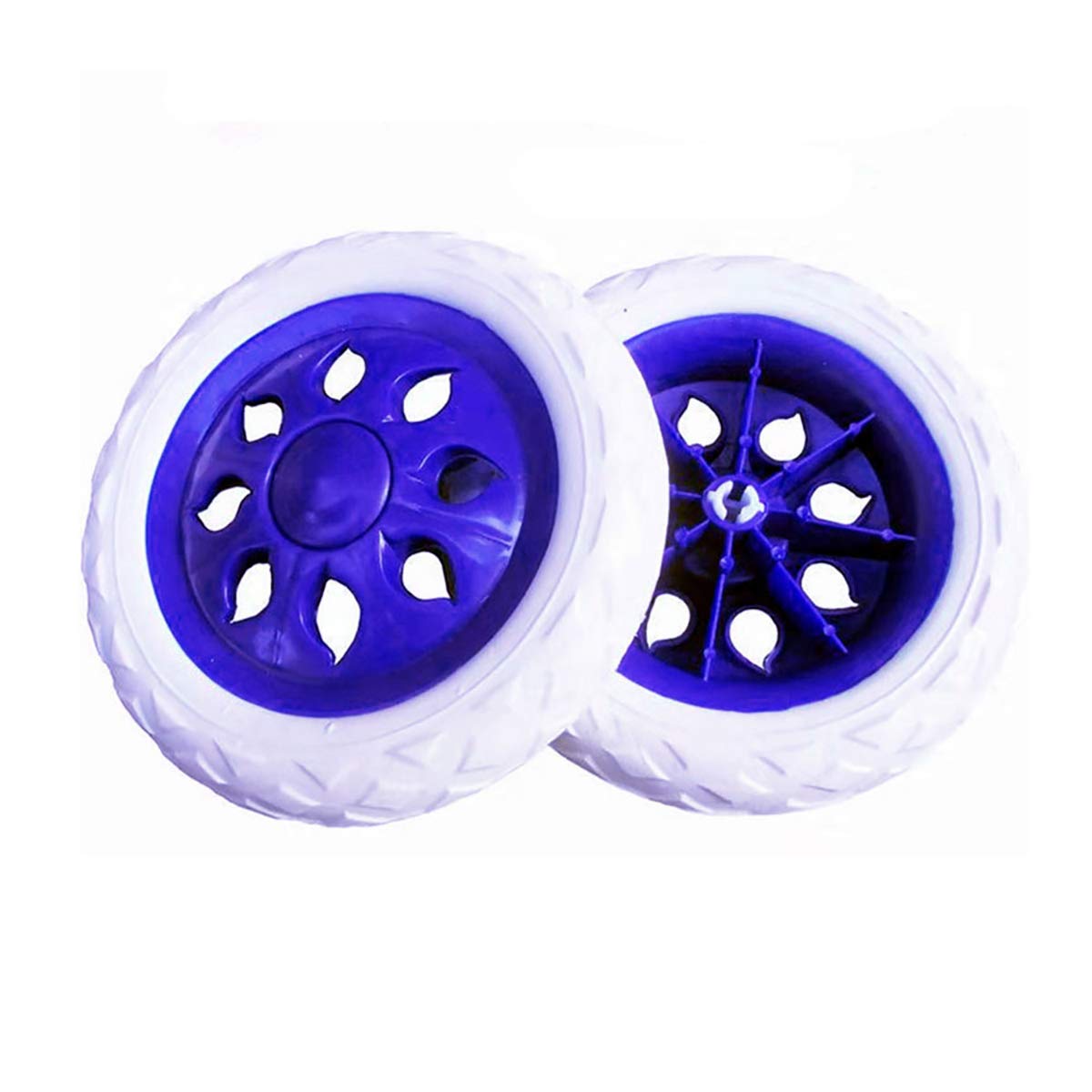 tooloflife Set of 2 Blue Plastic Trolley Wheels with Foam Core