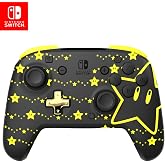 PDP REMATCH Enhanced Wireless Nintendo Switch Pro Controller - Rechargeable Battery Powered, Mario Super Star Glow in the Dark