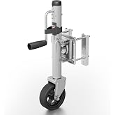 TOWKING Upgraded Spoke Wheel Trailer Jack, 10" Vertical Movement, 1500 lbs, for RV, Boat, Trailer and More, Black, Silver