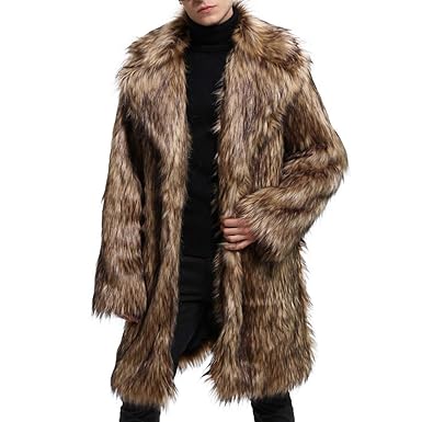 Amazon ファー コート メンズ Hosam ロング 毛皮コート 厚手 メンズ