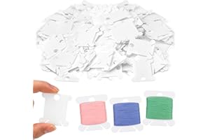 LOKUNN Plastic Floss Bobbins, 150 Plastic Bobbins(White), Embroidery Floss Cards for Cross Stitch Thread Craft DIY Sewing Storage, Hard Floss bobbins