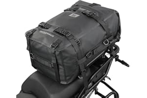 Rhinowalk Motorcycle Tail Bag Motorbike Side Bag 30L Full Waterproof Motor Saddle Pannier Bag Rear Rack Trunk Professional Motor Accessories-Black