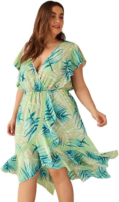 plus size green wrap dress