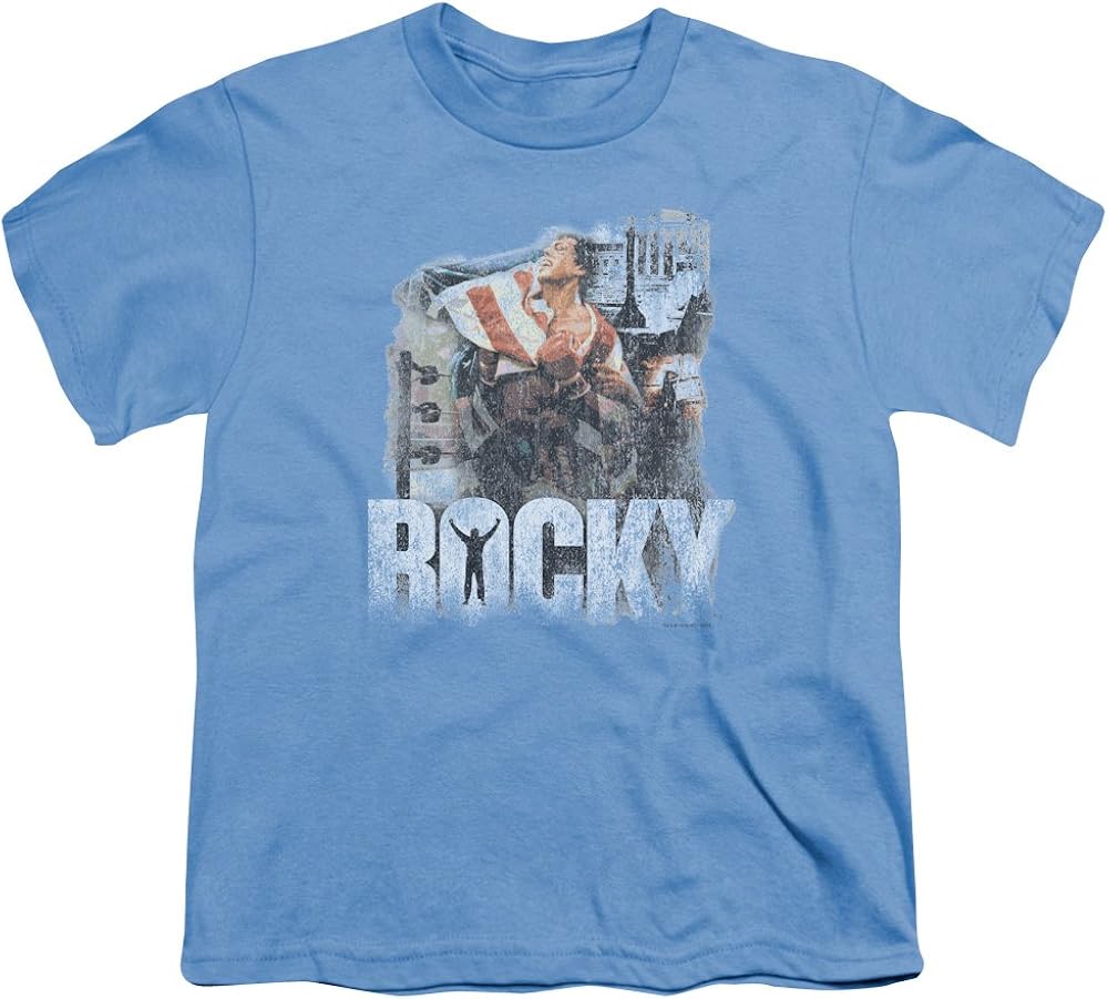 A&E Designs Rocky Kids TShirt Champion Vintage Photo Carolina Blue Tee