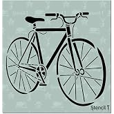 Stencil1 Bike Fixed Gear Stencil 5.75" x 6" Cycling Bicycle Decor | Reusable DIY for Painting Arts Crafts Urban Template Sports Commuter Racing