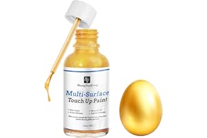 ShangTianFeng Gold paint high-gloss multi-surface rich gold paint is suitable for metal, wood, cast iron, plastic, canvas, electrical appliances, acrylic, enamel, furniture scratch repair and artistic handicrafts. Artistic gold foil 30ml/1.5oz quick-drying acrylic metal finish