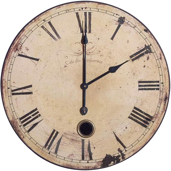 Melody Maison Vintage Large French Cafe Wall Clock Amazon.co.uk Kitchen & Home
