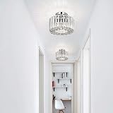 FRIDEKO HOME Crystal Ceiling Light Chrome Flush Mount Modern LED Fixture view 4