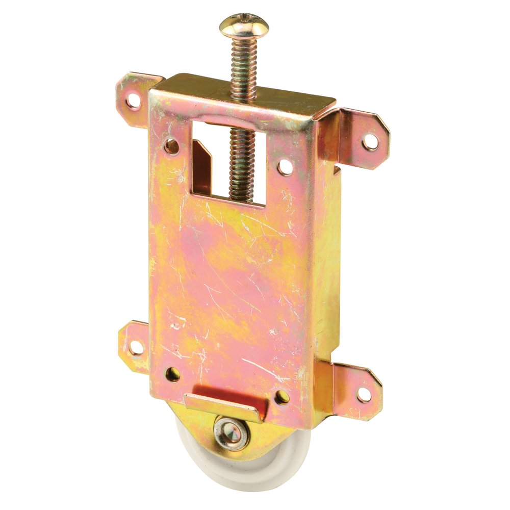 PRIME-LINE 1-3/8 inch Roller, Steel Housing, Concave Plastic Wheel N 6963 Mirror Door Assembly, Yellow